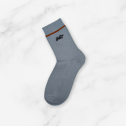 [10088] - 5 Pairs Men’s Cotton Blend High-Cut Crew Socks – Breathable, Embroidered/Stripe Mix & Comfort 