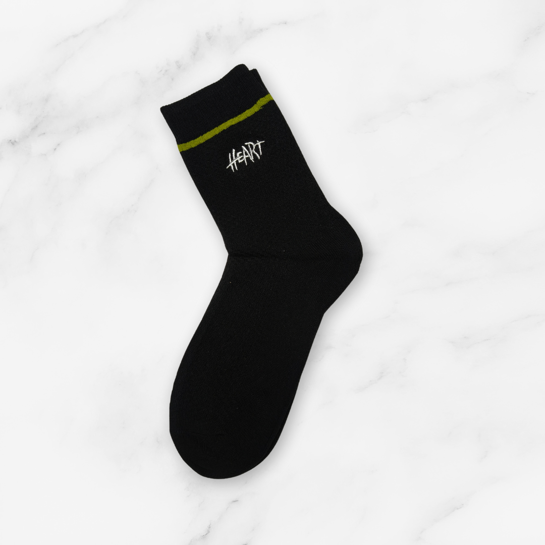 [10088] - 5 Pairs Men’s Cotton Blend High-Cut Crew Socks – Breathable, Embroidered/Stripe Mix & Comfort _4