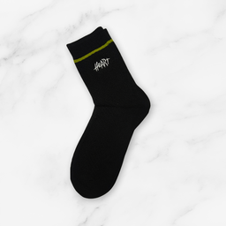 [10088] - 5 Pairs Men’s Cotton Blend High-Cut Crew Socks – Breathable, Embroidered/Stripe Mix & Comfort 