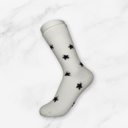 [10096] - 2 Pairs Women’s Cotton Blend Slouch Socks – Breathable Dots/Plain & Comfort 