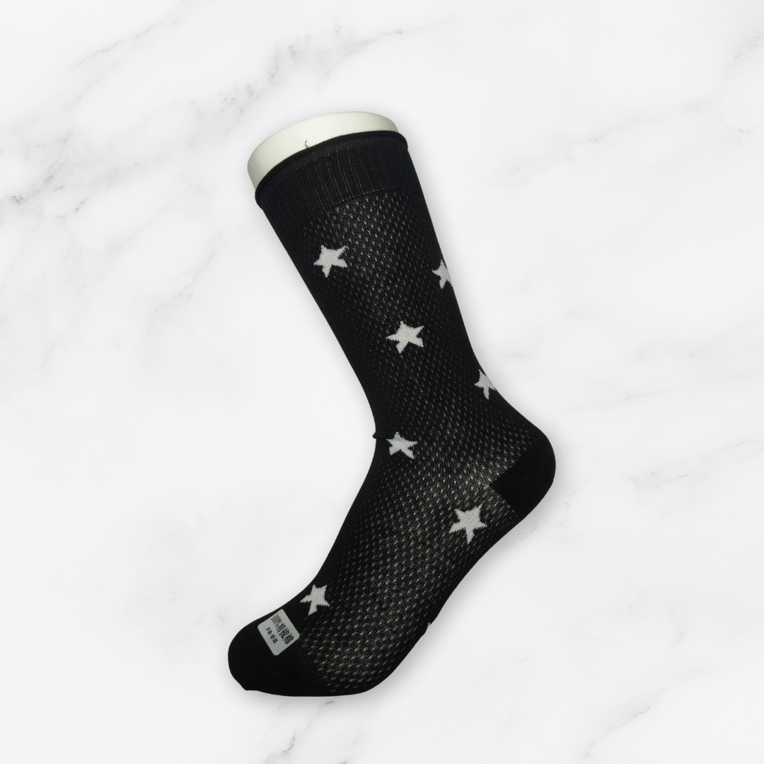 [10096] - 2 Pairs Women’s Cotton Blend Slouch Socks – Breathable Dots/Plain & Comfort _5