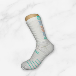 [10116] - 2 Pairs Men’s Cotton Blend Basketball High-Cut Crew Socks – Cushioned, Breathable & Sweat-Absorbing 