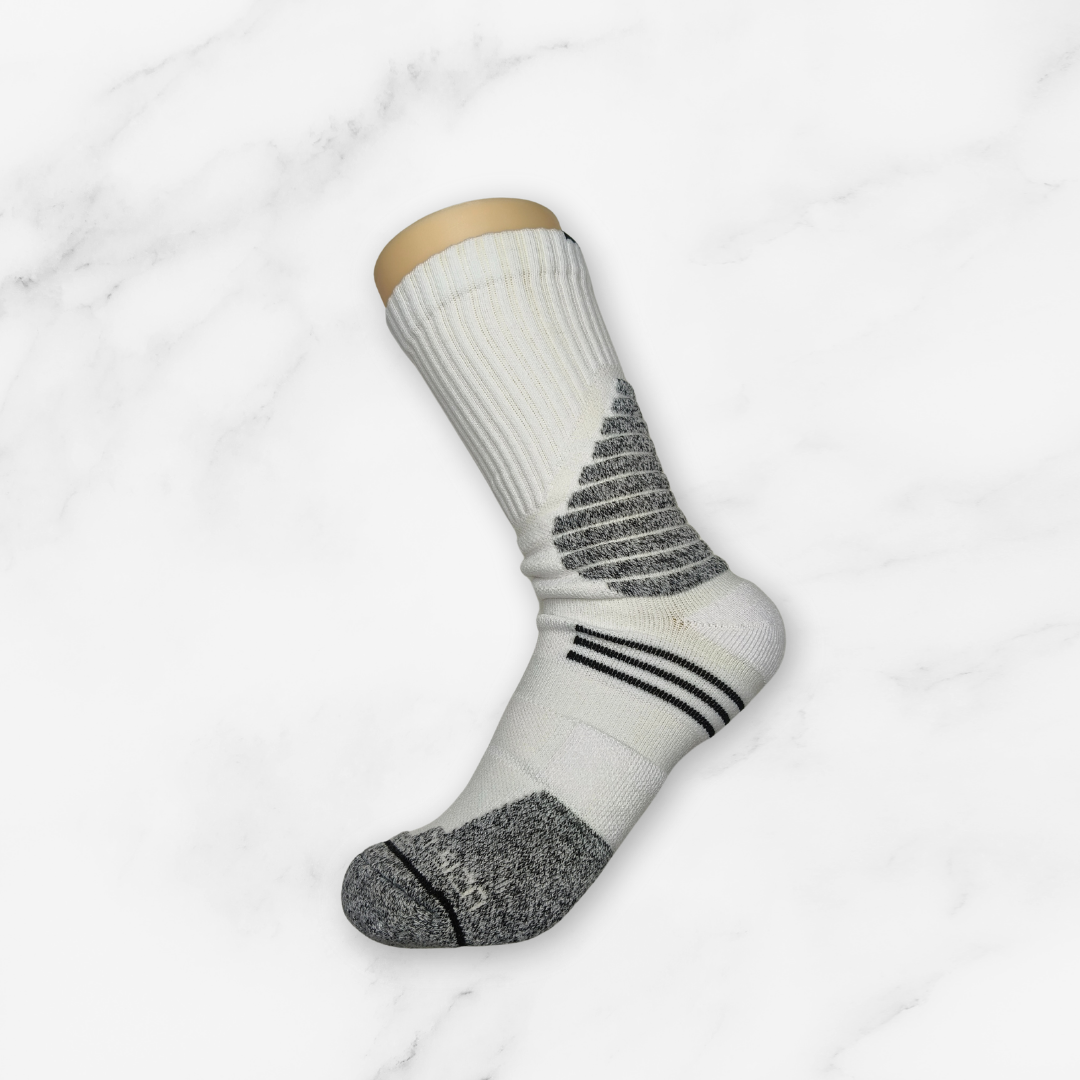 [10116] - 2 Pairs Men’s Cotton Blend Basketball High-Cut Crew Socks – Cushioned, Breathable & Sweat-Absorbing _10