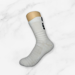 [10116] - 2 Pairs Men’s Cotton Blend Basketball High-Cut Crew Socks – Cushioned, Breathable & Sweat-Absorbing 