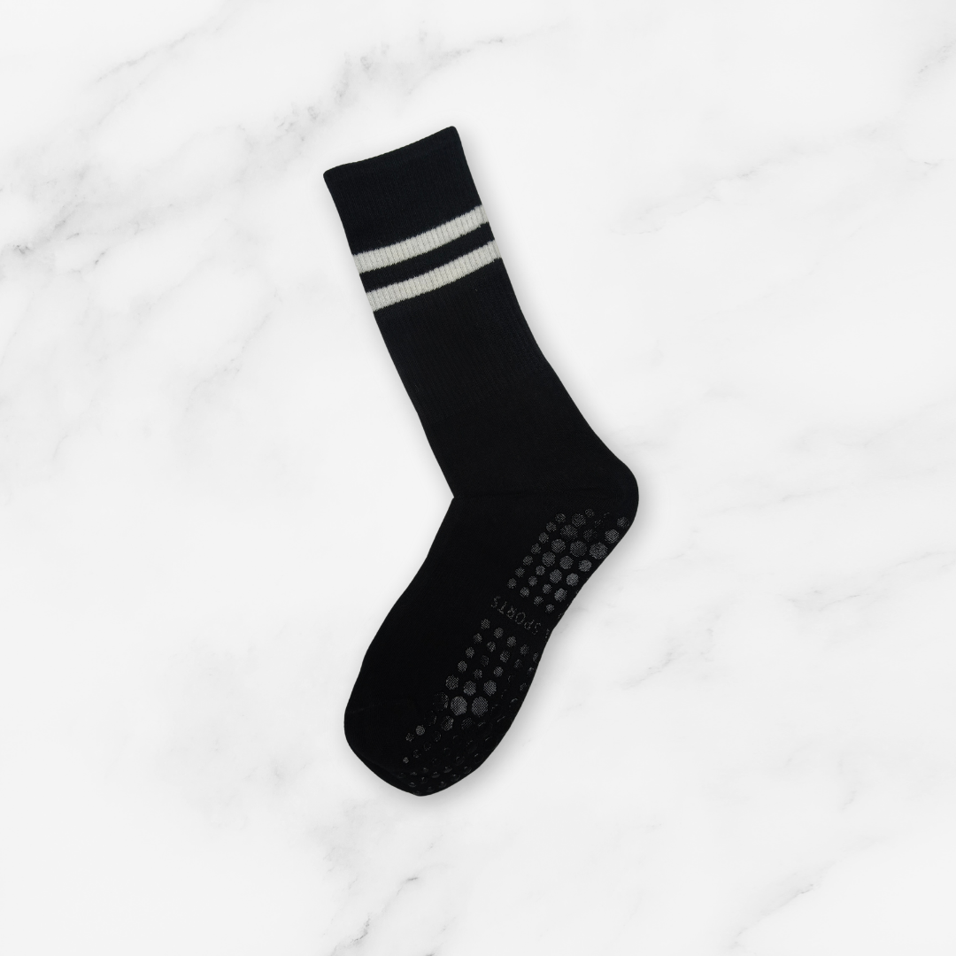 [10127] - 3 Pairs Women’s High-Cotton High-Cut Crew Socks – Breathable Stripes/Plain & Comfort _8