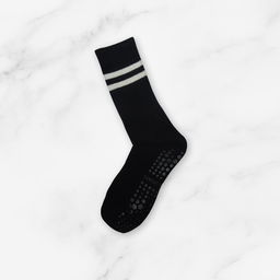 [10127] - 3 Pairs Women’s High-Cotton High-Cut Crew Socks – Breathable Stripes/Plain & Comfort 