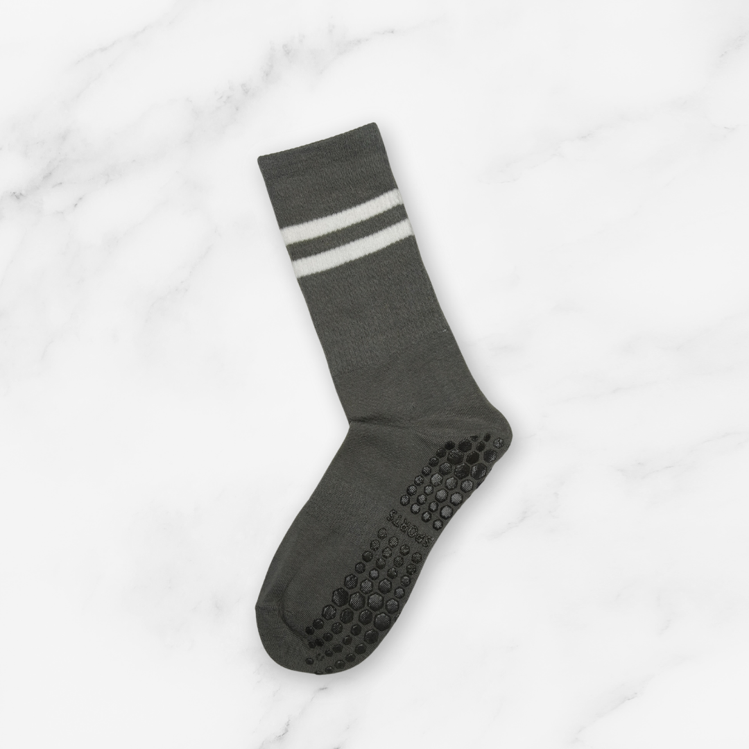 [10127] - 3 Pairs Women’s High-Cotton High-Cut Crew Socks – Breathable Stripes/Plain & Comfort _7
