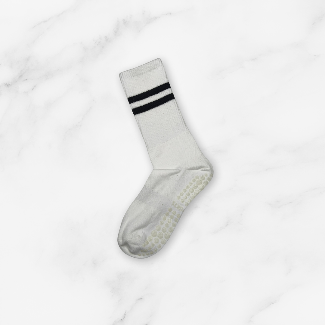 [10127] - 3 Pairs Women’s High-Cotton High-Cut Crew Socks – Breathable Stripes/Plain & Comfort _10