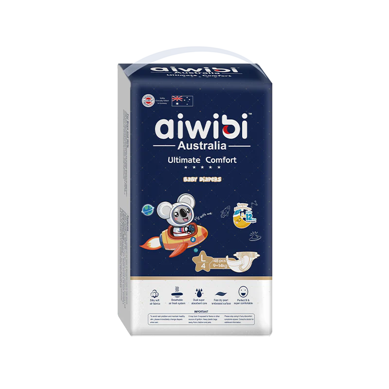 Couche AIWIBI Ultimate Confort L Taille 4 (9 à 14 kgs) 48 unités