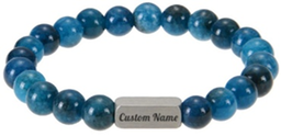💎 Bracelet en Apatite Bleue – Gravure Personnalisable