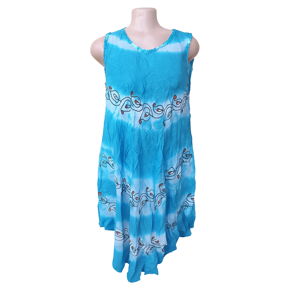 Turquoise Embroidered Dress