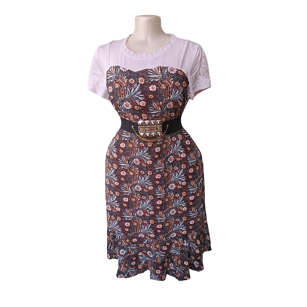 Floral Dress with Ruffled Details_0