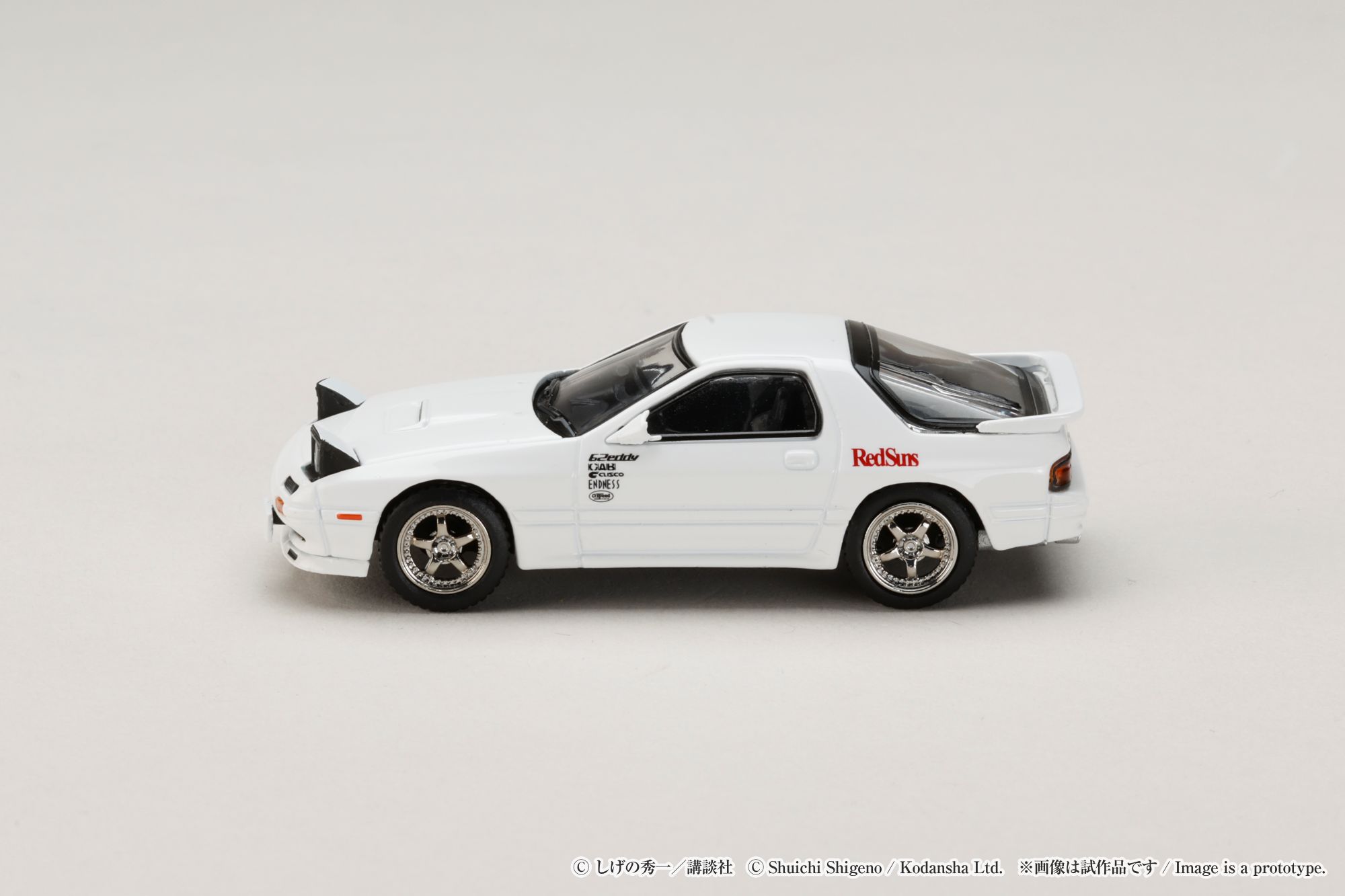HOBBY JAPAN MODEL 1/64 MAZDA RX-7 (FC3S) RED SUNS / INITIAL-D RYOSUKE TAKAHASHI VS TAKUMI FUJIWARA_3