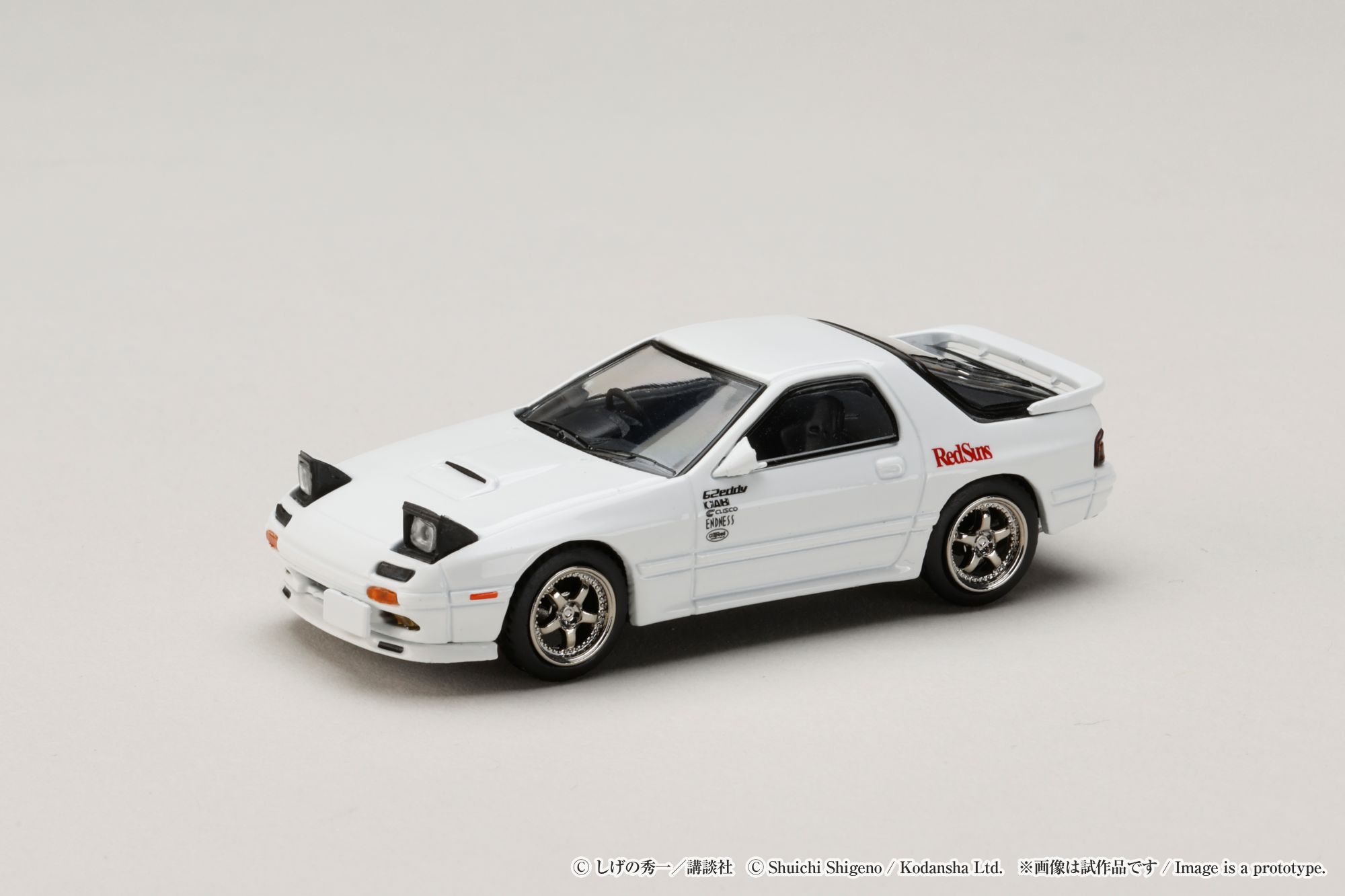 HOBBY JAPAN MODEL 1/64 MAZDA RX-7 (FC3S) RED SUNS / INITIAL-D RYOSUKE TAKAHASHI VS TAKUMI FUJIWARA_5