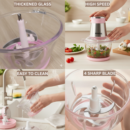 BISTRO GLASS ELECTRIC CHOPPER GRINDER (PENGISAR)
