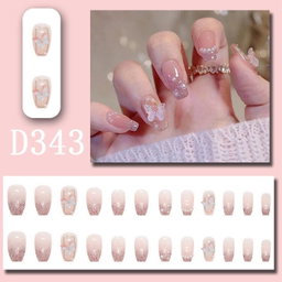 🛒  เล็บปลอม พสจีน พร้อมกาวติดเล็บ + ตะไบจิ๋วว 💗🇨🇳
