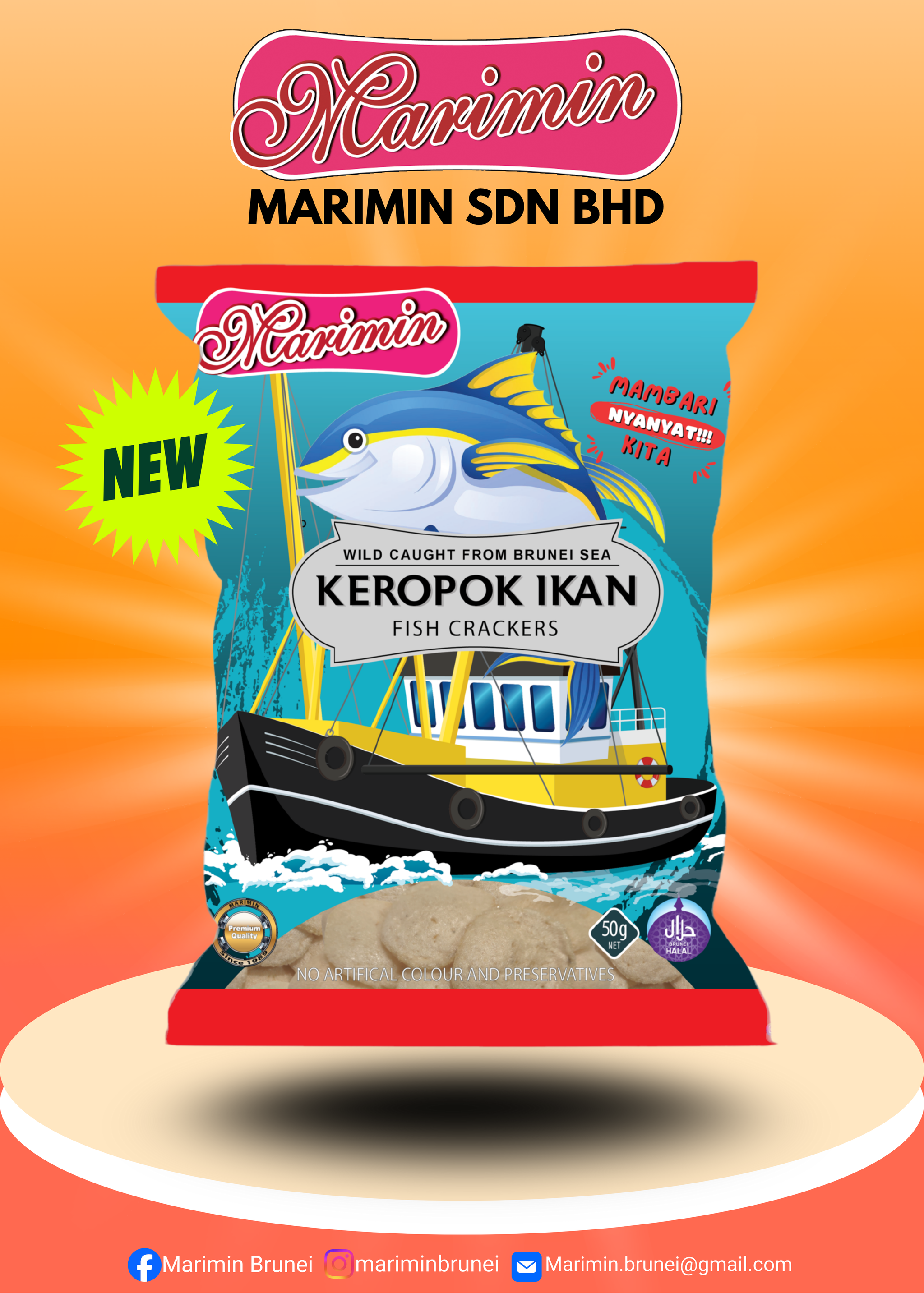 RTE 1 Bag Fish Crackers 45G with 30PCS _0