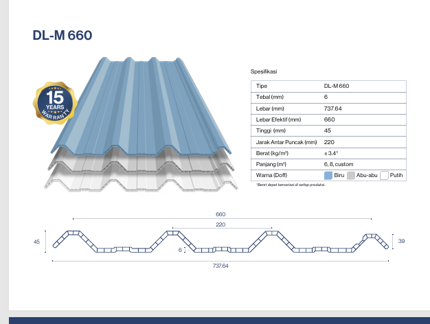 Aplus 660 6mm double layer UPVC 