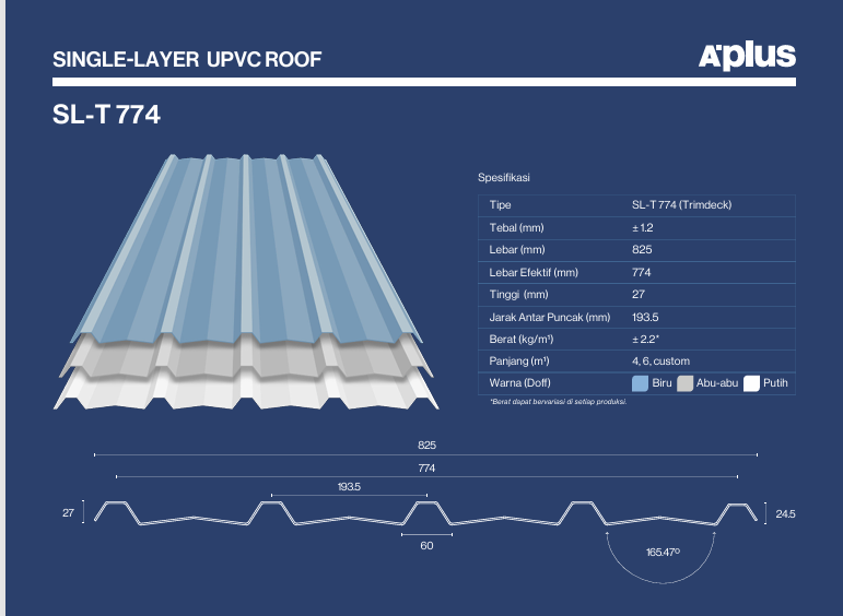 Aplus Trimdek 774 1.2mm Single layer UPVC _0