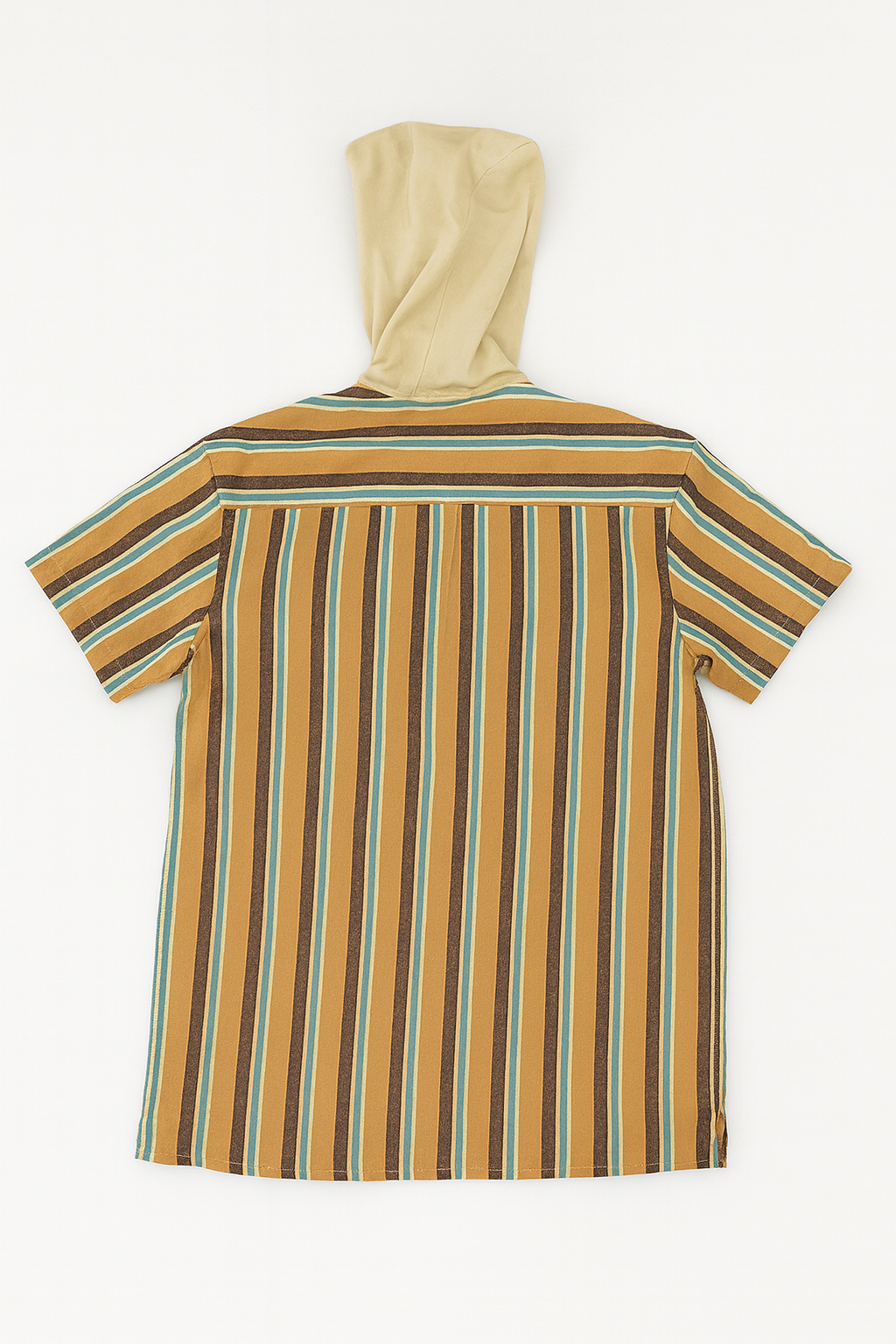 Camisa de rayas vintage con capucha beige - Size XL_1