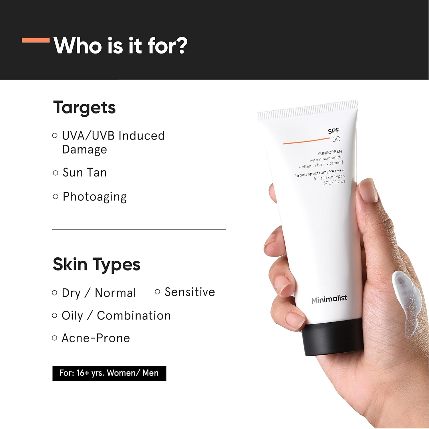 Minimalist SPF 50 Lightweight Multi-Vitamins B5 + A_1