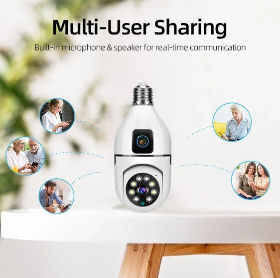 CCTV V380 E27A WIFI/4G CCTV Dual Lens Bulb 360°Camera 1080P HD Wireless Intelligent Security_2
