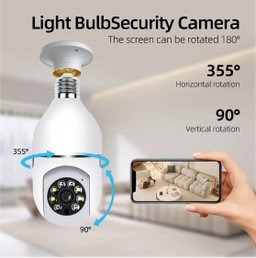 CCTV V380 Q16S BULB Camera Auto Tracking Night Vision 1080p Wireless CCTV IP Security Camera