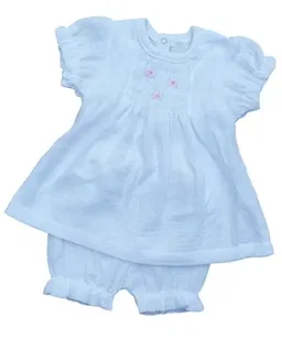 Baby Girls White Muslin Smocked Dress Set