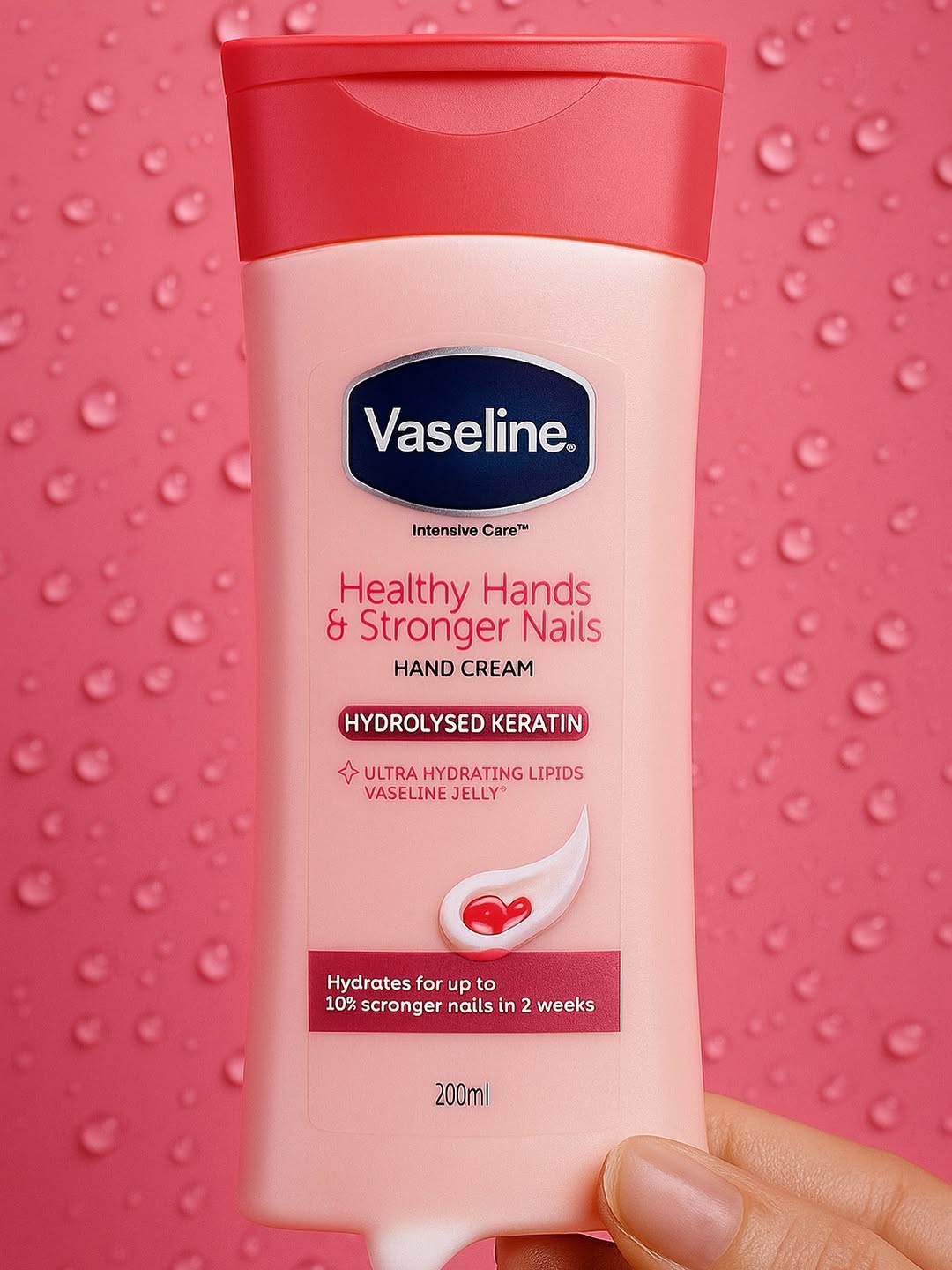  كريم مرطب فازلين لليد والاظافر - 200مل | Vaseline Healthy Hands Stronger Nails With Keratin Hand Cream
