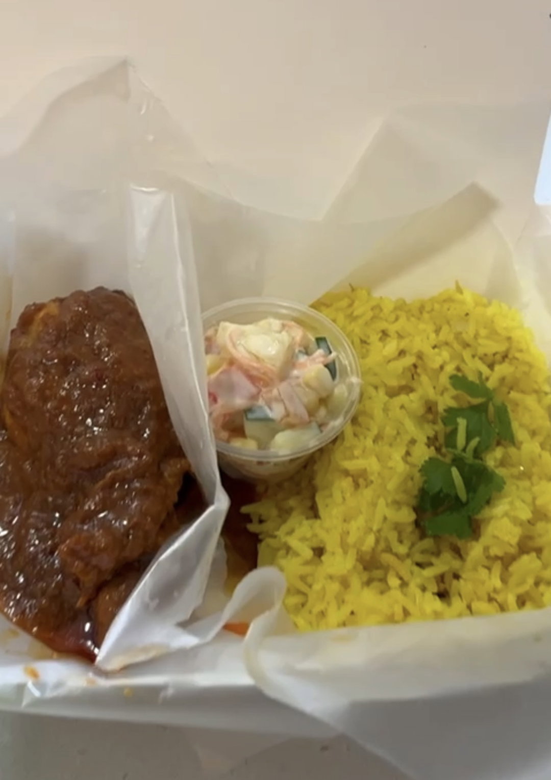 Ayam Masak Merah (with rice & side salad)
