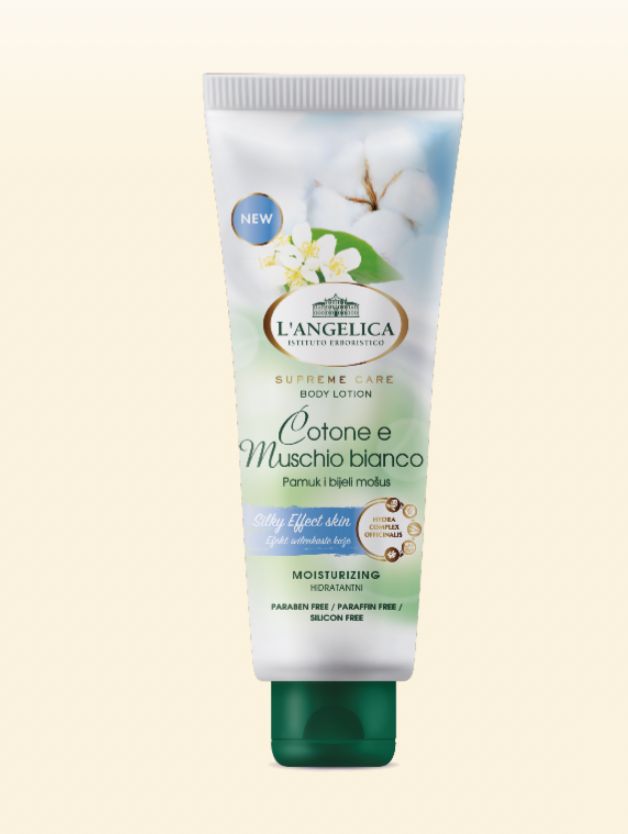 LANGELICA BODY LOTION WITH COTTON & MUSCHIO  لانجليليكا لوشن جسم بخلاصة القطن والمسك الأبيض