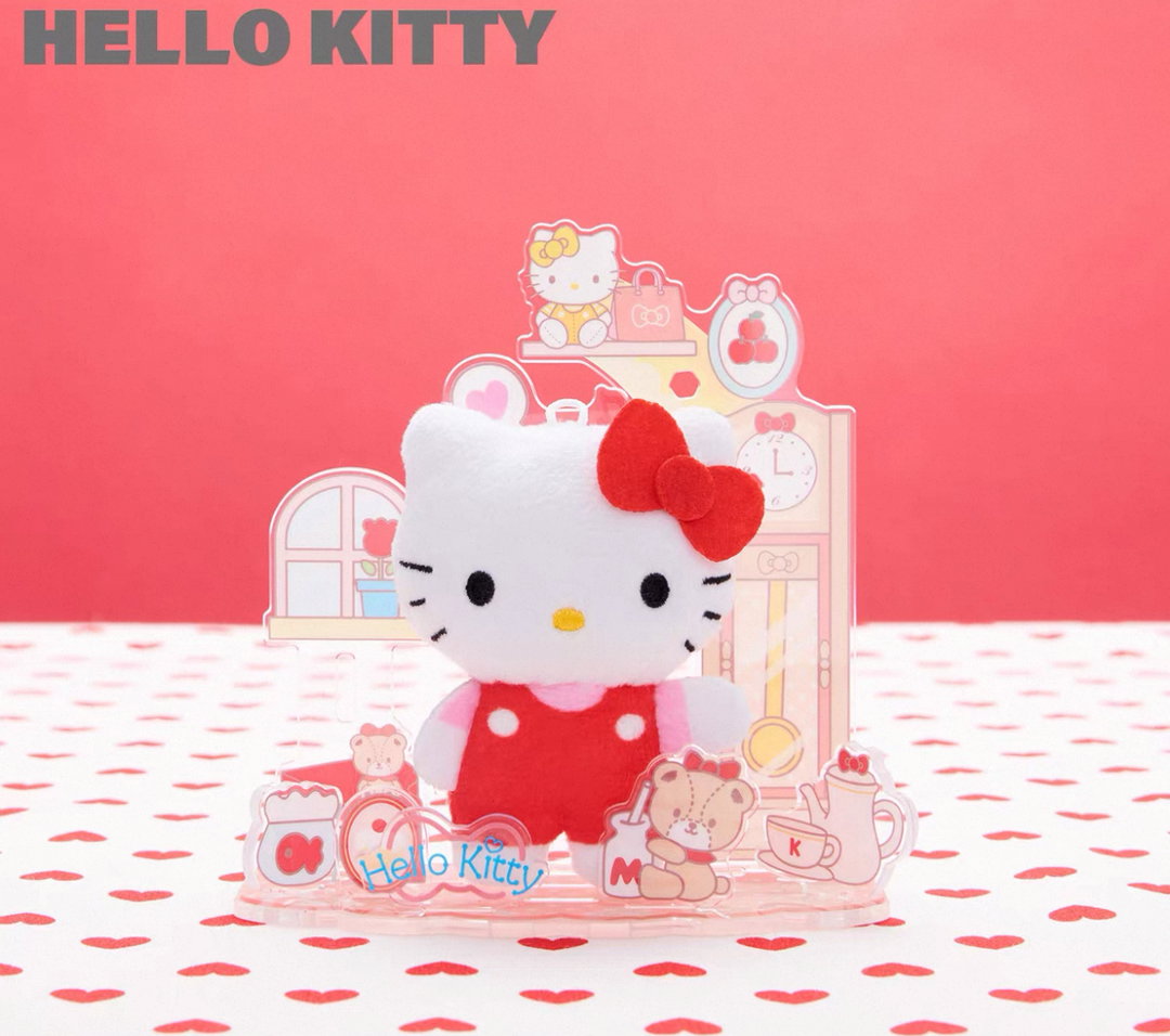 Sega FAVE Sanrio Characters Hello Kitty Plush and Acrylic Sfand Set