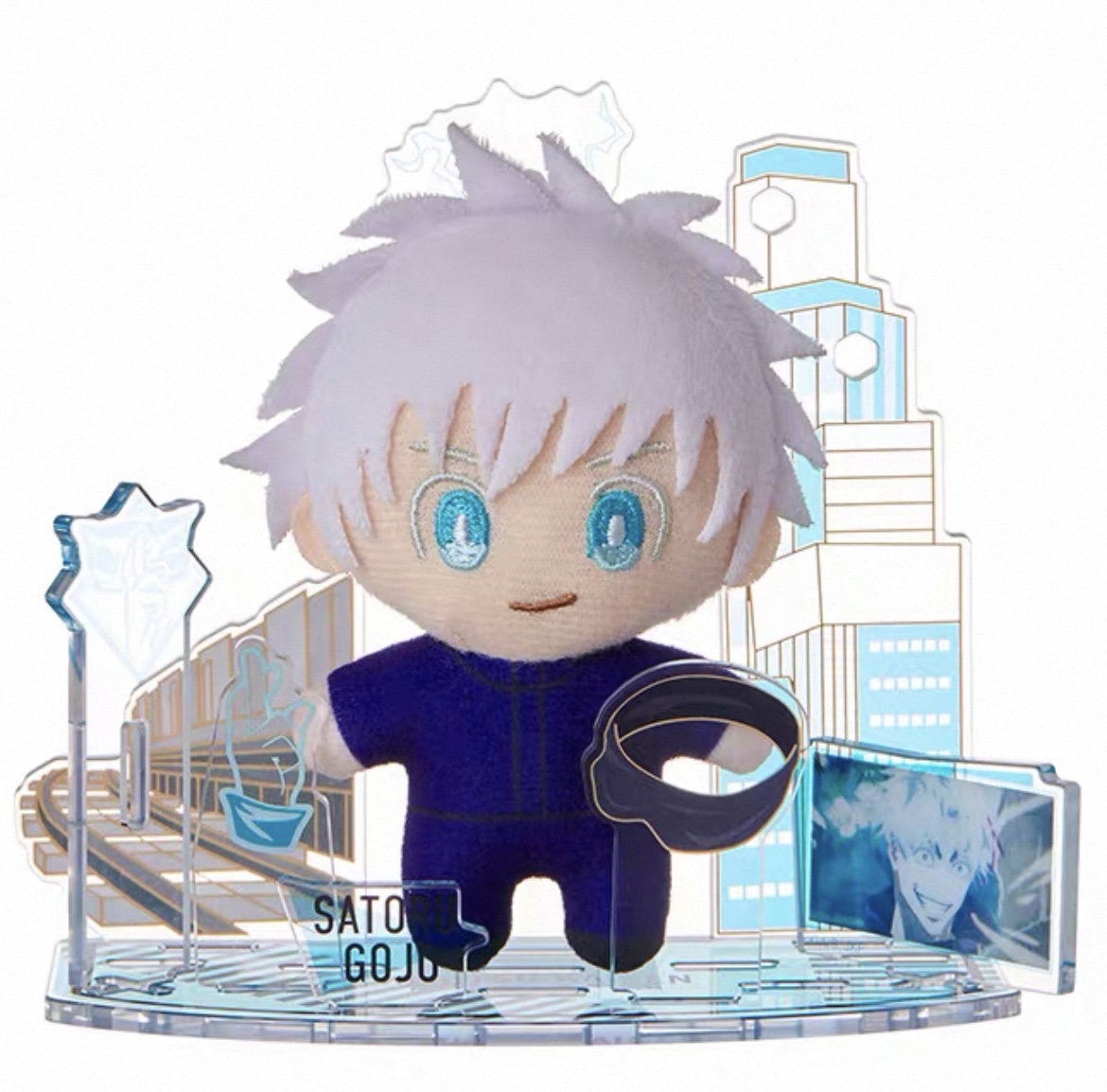 Sega FAVE Jujutsu Kaisen Satoru Gojo Plush and Acrylic Sfand Set_0