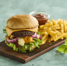 Burger and fries