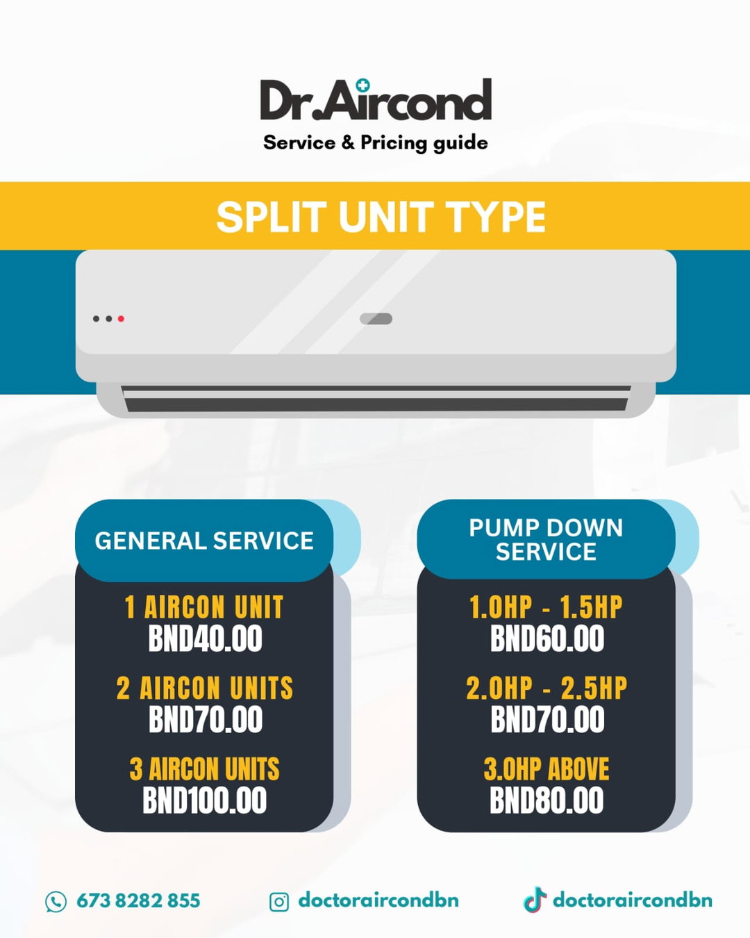 Split Unit - General Servicing for 2 Units (Any HP)