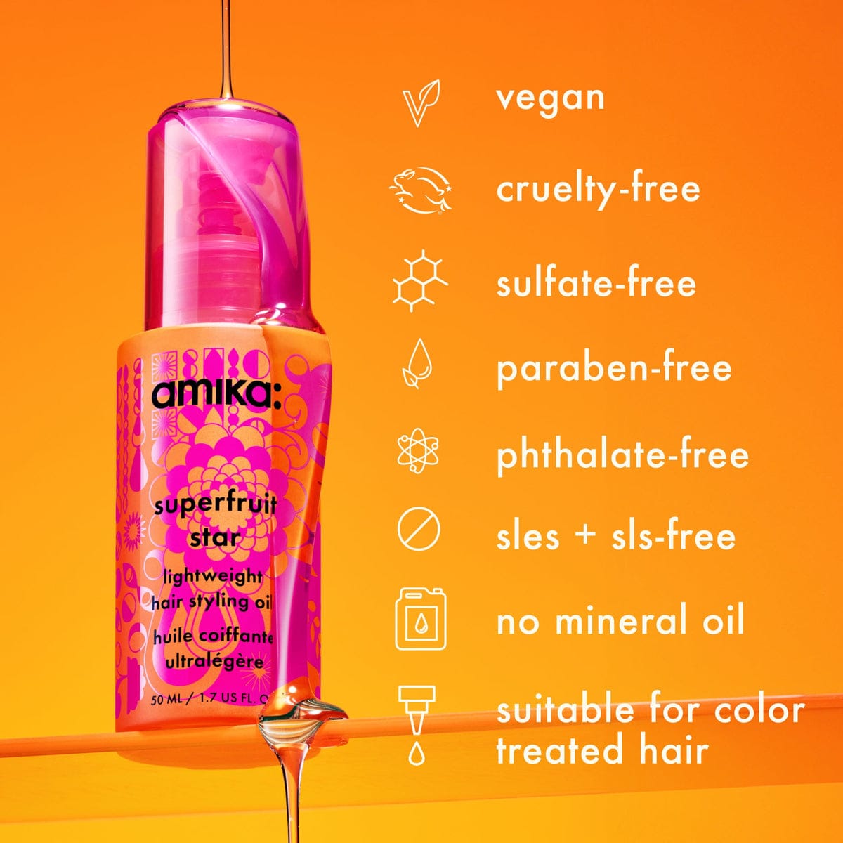 Amika - Superfruit Star Lightweight Hair Styling Oil_4