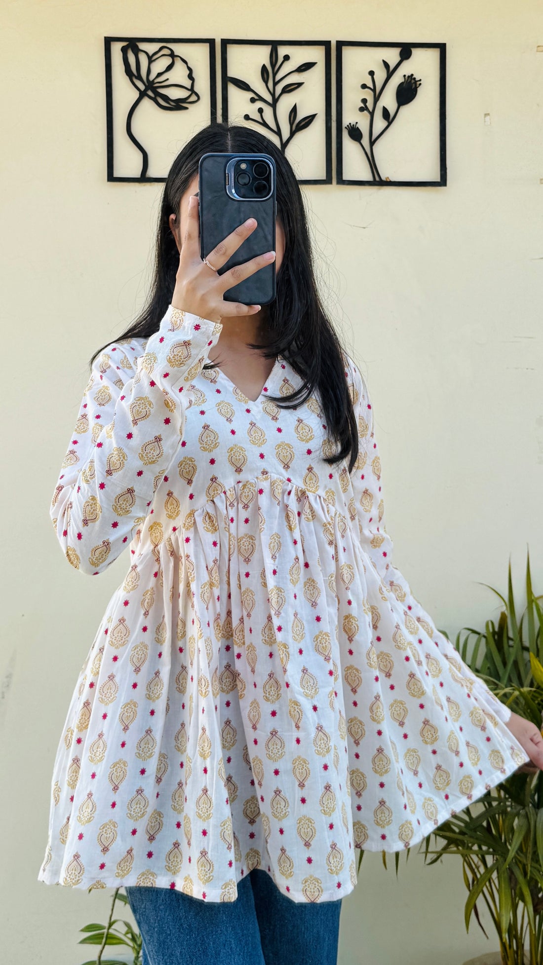 Cotton White Flared Aliacut Peplum Top_1