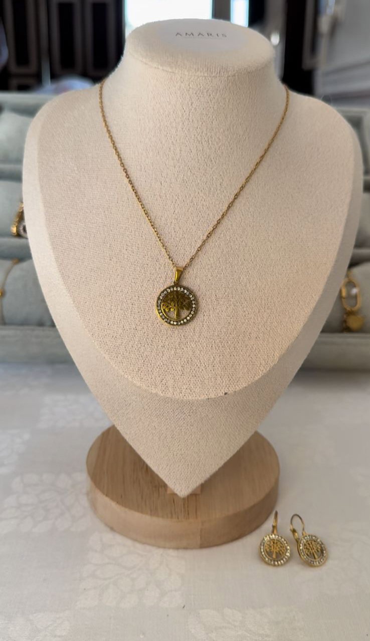 Trynie set ( Collier + Boucle d'oreille)