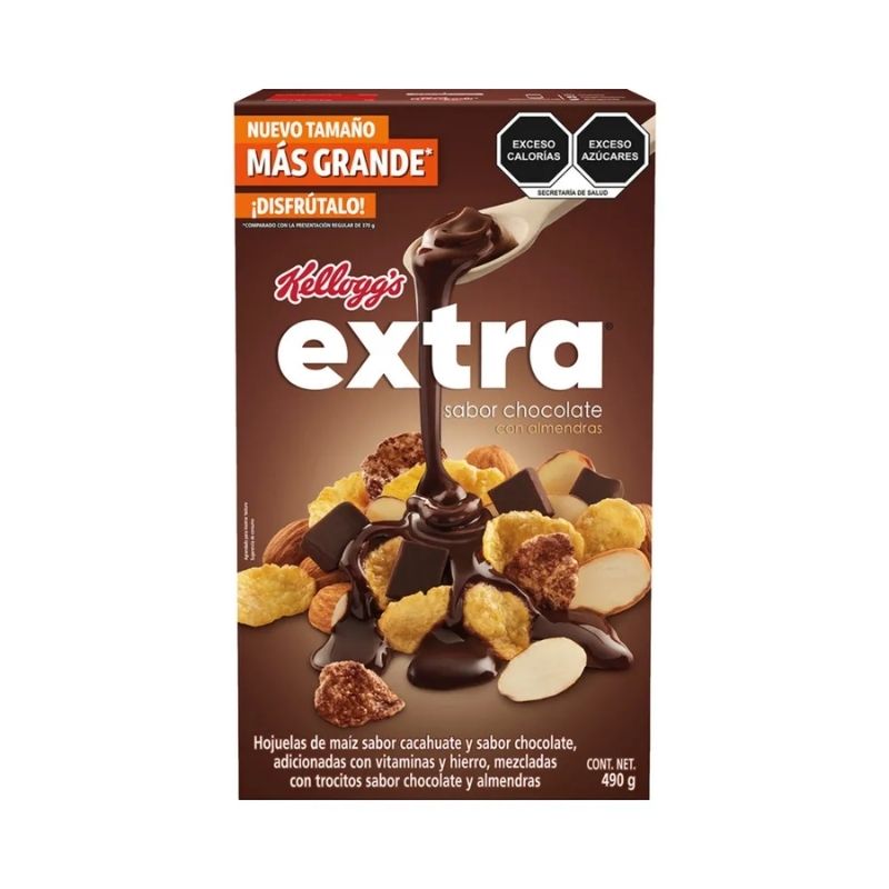 Cereal Extra Kellogg's 490g Chocolate con Almendras