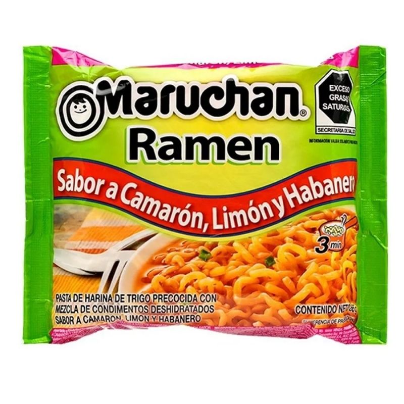 Sopa Instantánea Maruchan Ramen 85g Camarón, Limón y Habanero