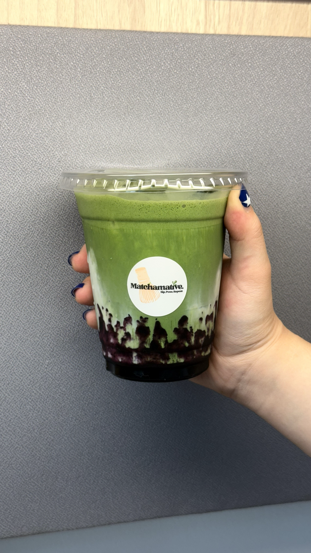 Iced Blueberry Matcha Latte