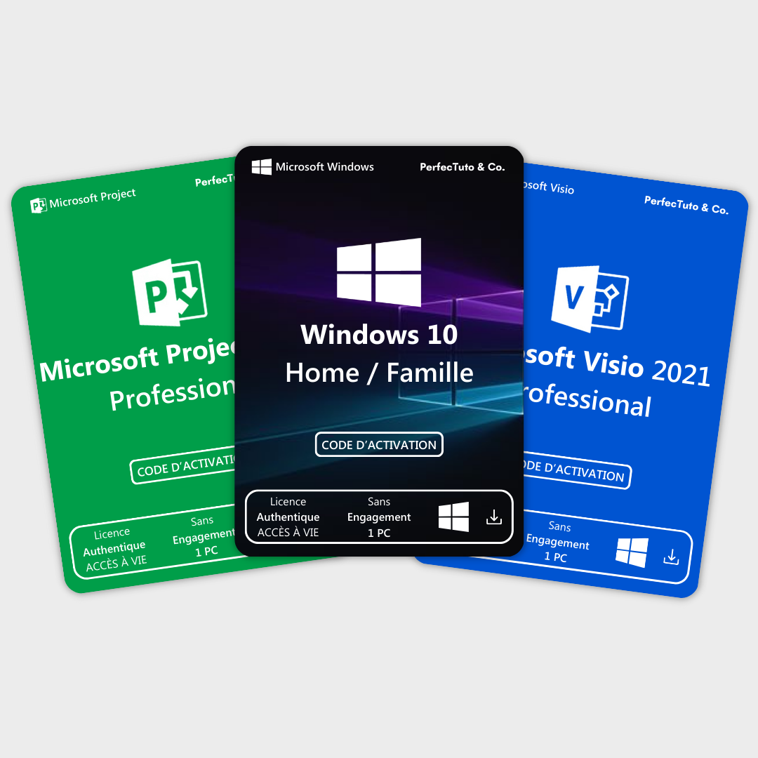 Windows 10 Home _ Famille + Microsoft Project 2021 Professional + Microsoft Visio 2021 Professional_0
