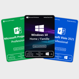 Windows 10 Home _ Famille + Microsoft Project 2021 Professional + Microsoft Visio 2021 Professional