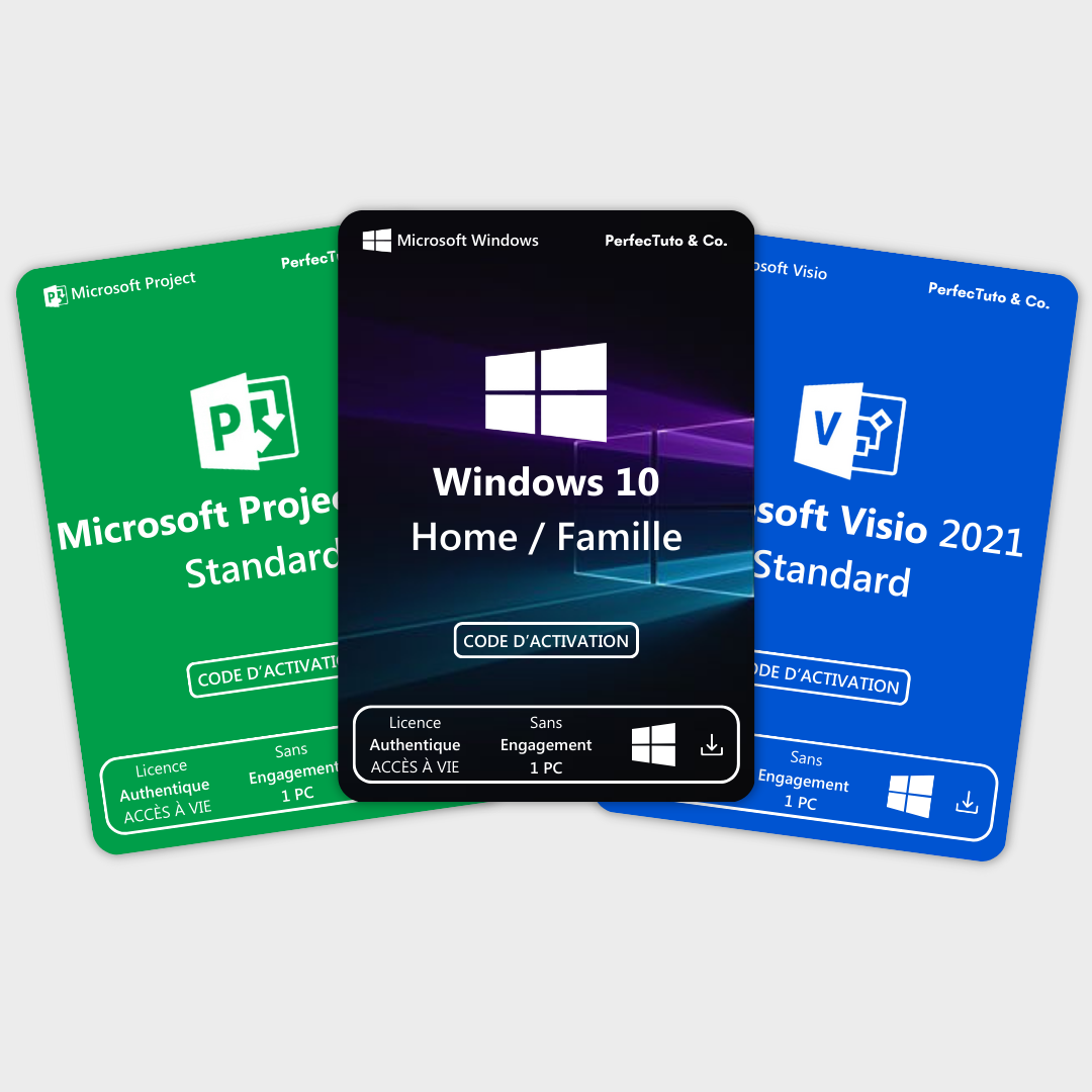 Windows 10 Home _ Famille + Microsoft Project 2021 Standard + Microsoft Visio 2021 Standard_0