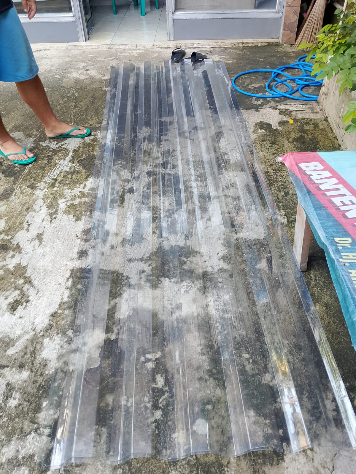 Transparan Alderon TE 830 1.2mm single layer skylight alderon bahan p e t _1