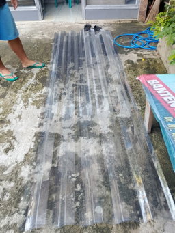 Transparan Alderon TE 830 1.2mm single layer skylight alderon bahan p e t 