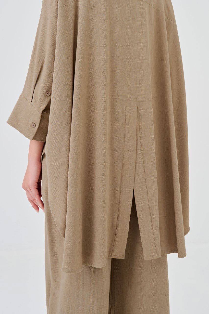 (Pre-order) She Dazzle Lea Caftan Pants set - Wheat Brown_3
