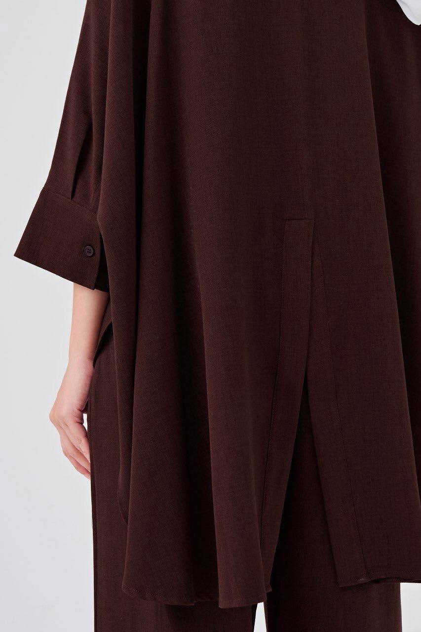 (Pre-order) She Dazzle Lea Caftan Pants set - Deep Mahogany_3