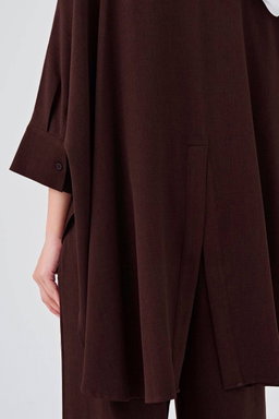 (Pre-order) She Dazzle Lea Caftan Pants set - Deep Mahogany