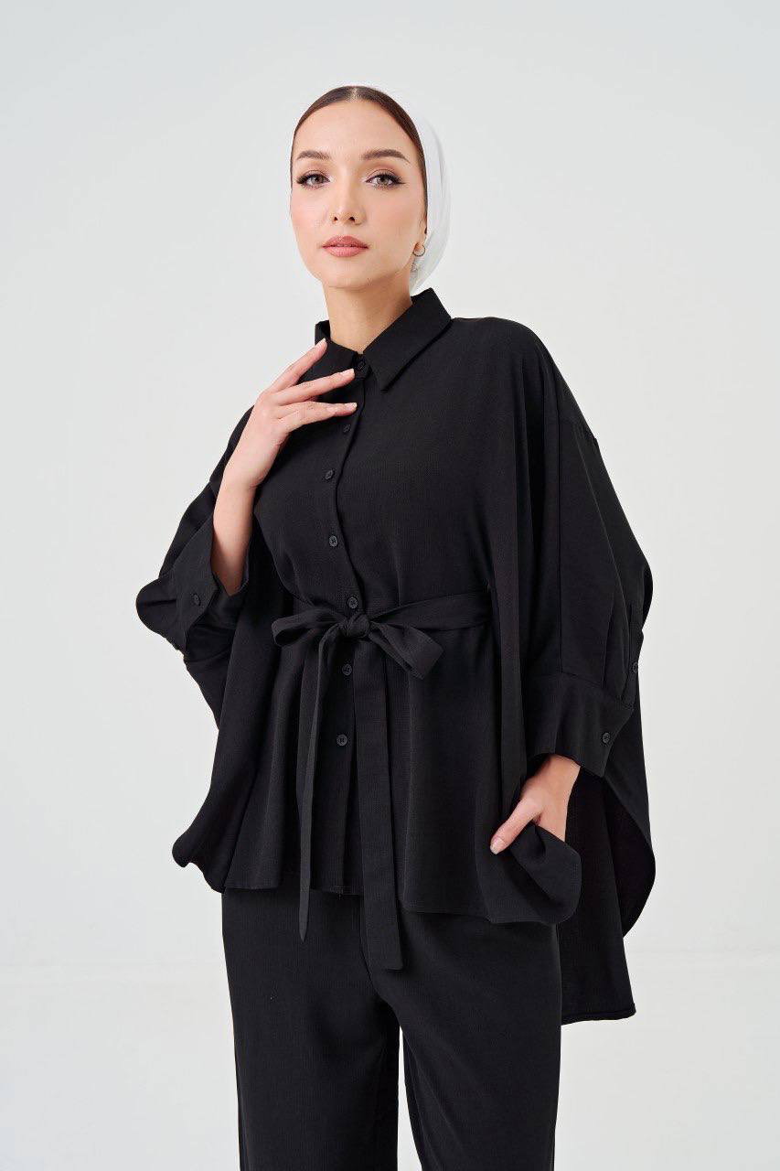 (Pre-order) She Dazzle Lea Caftan Pants set - Black_2